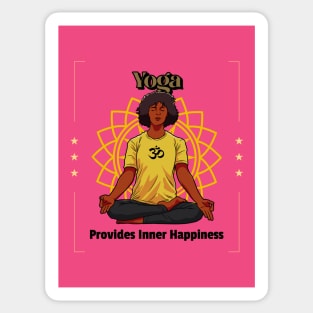 Yoga Provides Inner Happiness - Yoga Motivation Quote Sticker